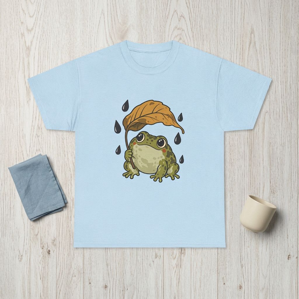 Frog With Leaf Umbrella T-Shirt