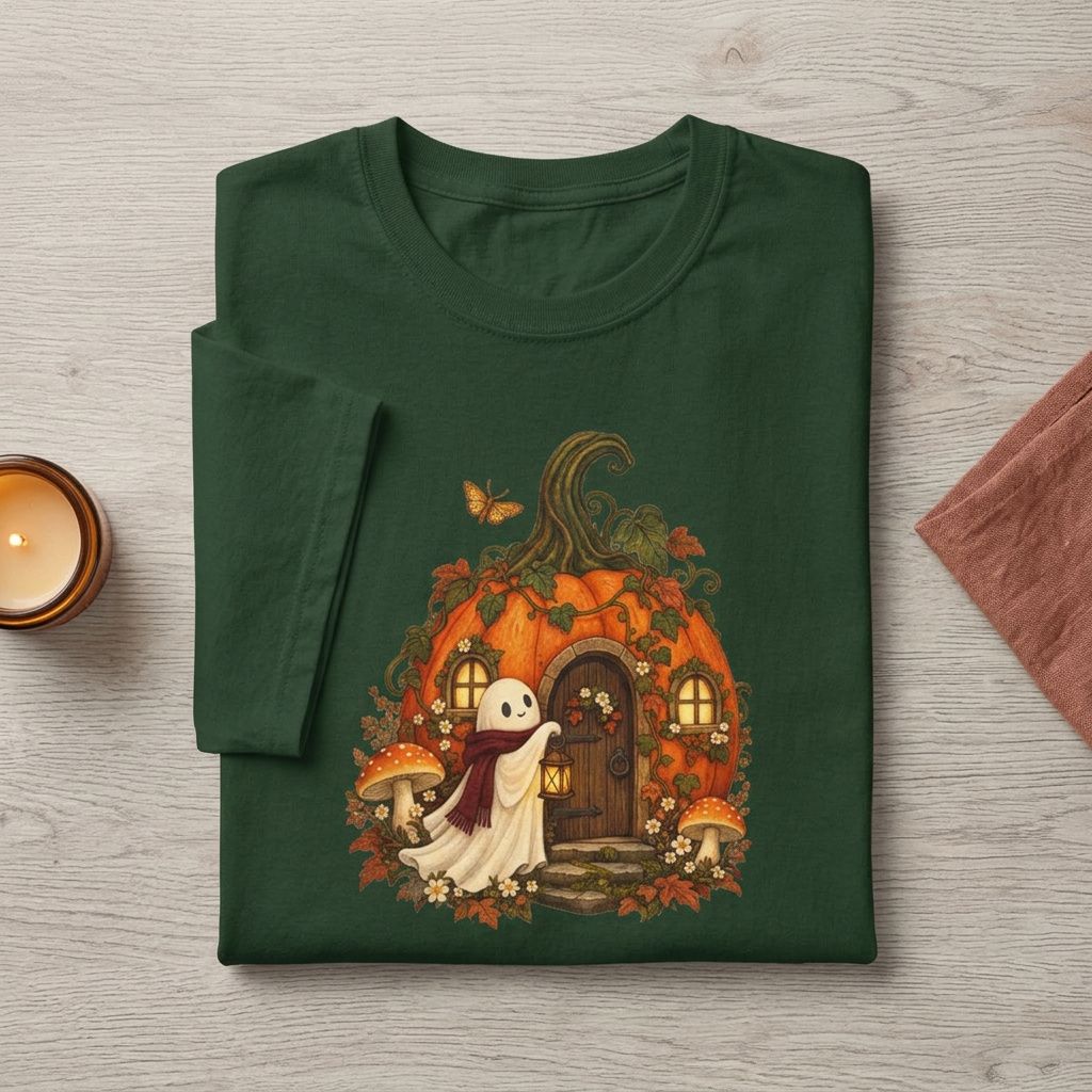 Ghost & Pumpkin Cottage T-Shirt